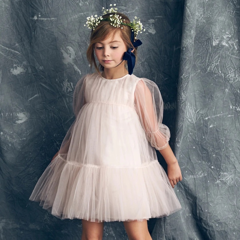 LOVE by Nellystella Alice Girls Dress - Orchid Ice Sheer Size 1